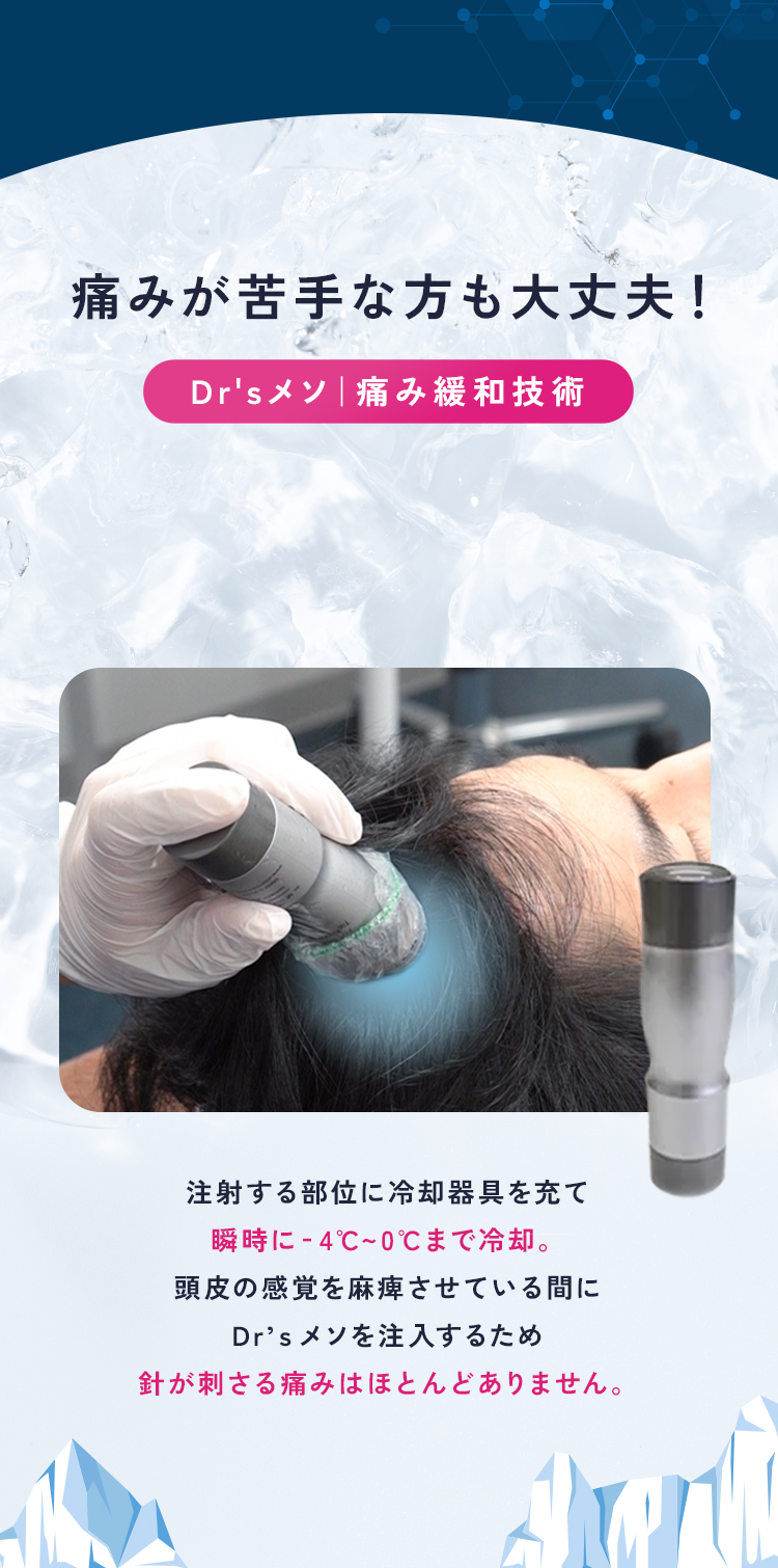 痛みが苦手な方も大丈夫！