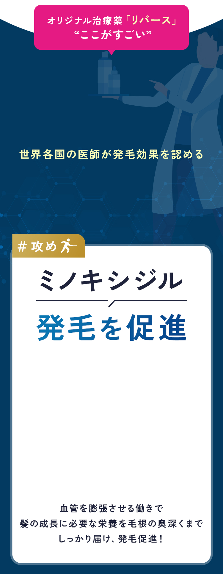 オリジナル治療薬「リバース」“ここがすごい”攻めのミノキシジルが発毛促進