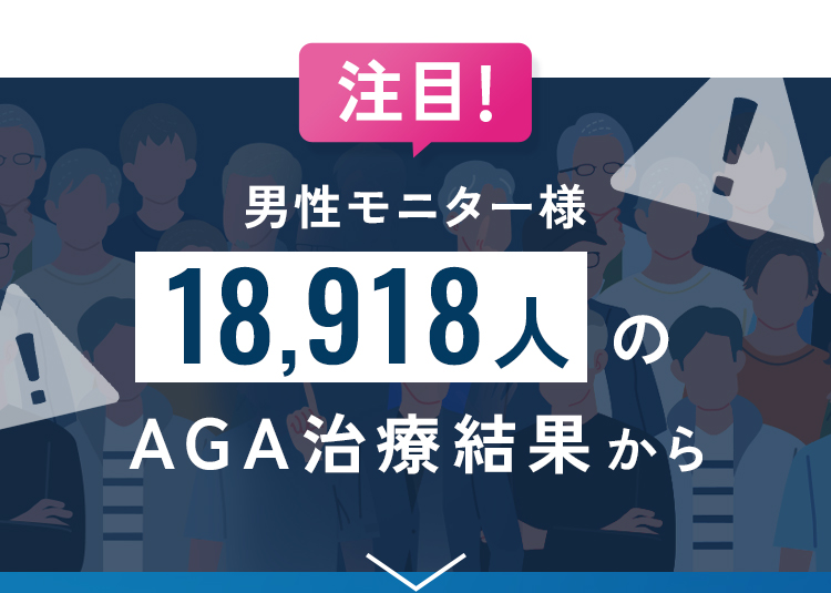 男性モニター様、18,918人のAGA治療結果から