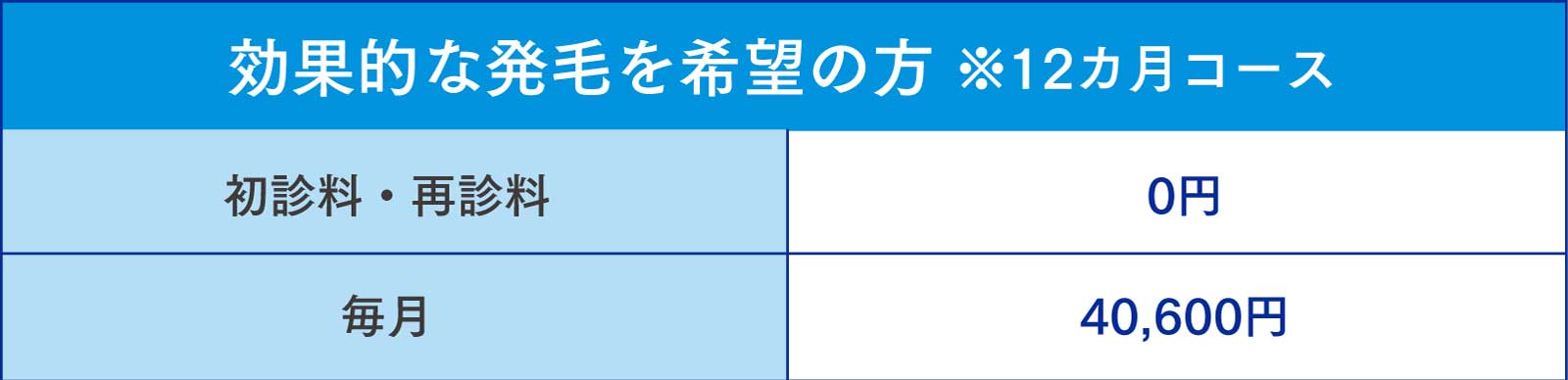 効果的な発毛を希望の方※12ヵ月コース