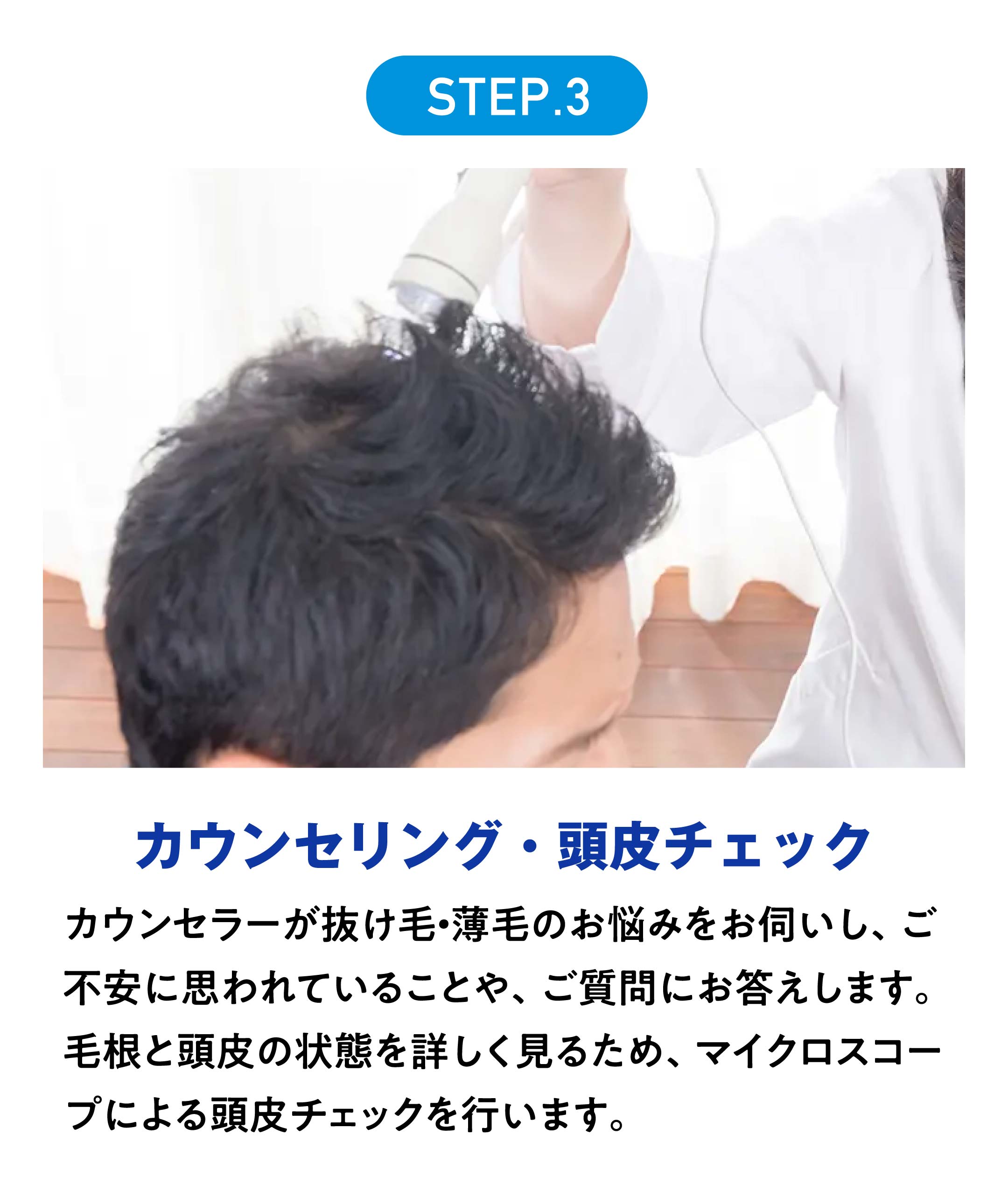 STEP.3 カウンセリング・頭皮チェック