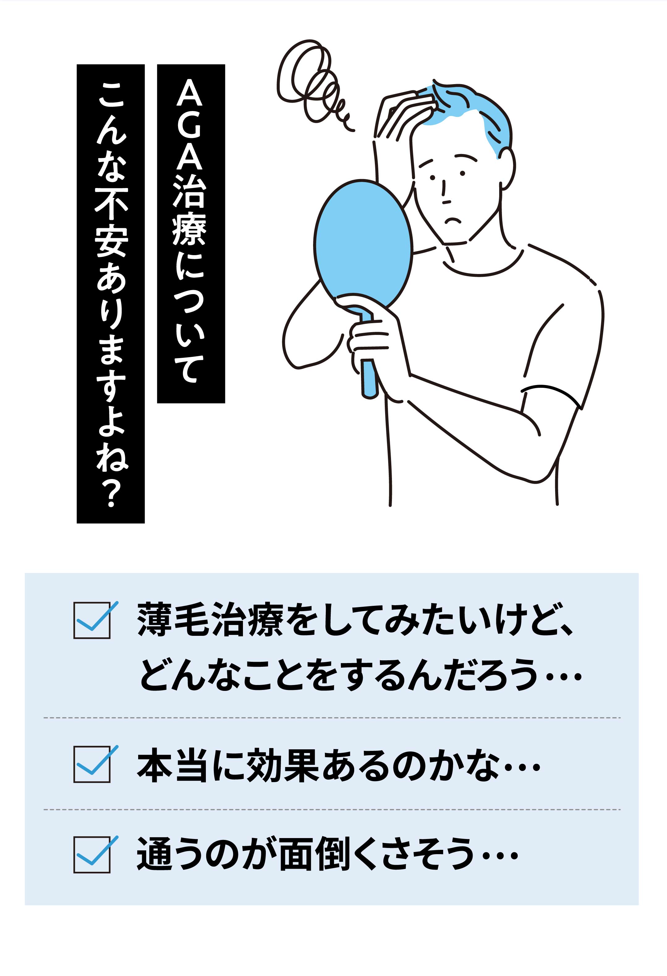 AGA治療についてこんな不安ありますよね？