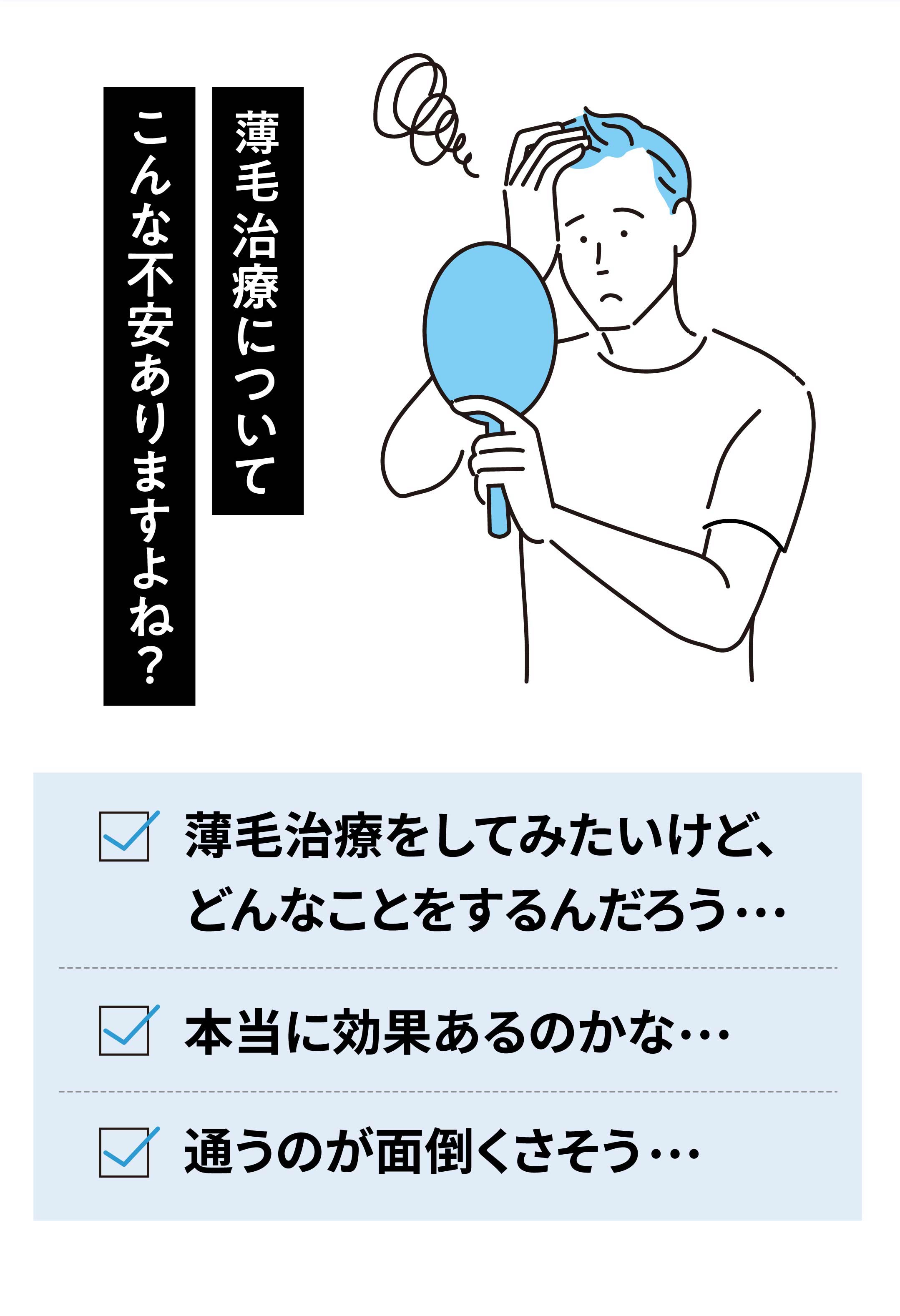 AGA治療についてこんな不安ありますよね？